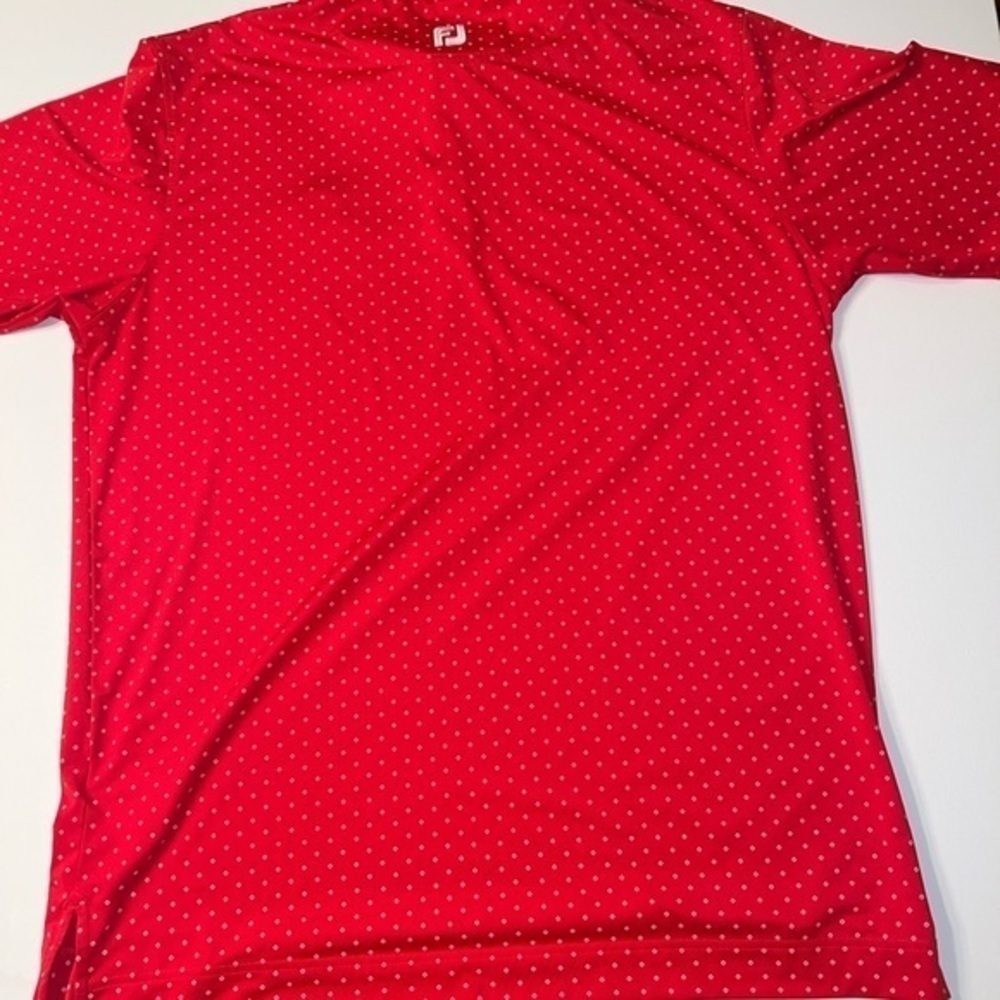EUC FJ FootJoy Shirt Mens XL Red Paisley Lightweight Short Sleeve‎ Golf Polo (T) - Picture 9 of 9